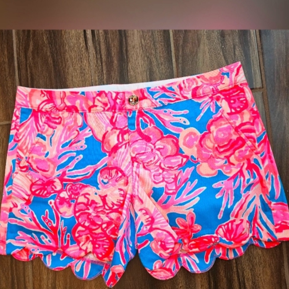 Lilly Pulitzer NWT buttercup shorts SPARKLING BLUE FANTASTIC sz4 teal coral reef